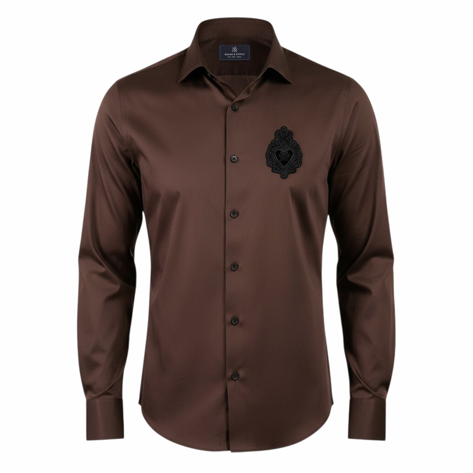 Dark Brown Shirt for Men | Premium Satin Shirt