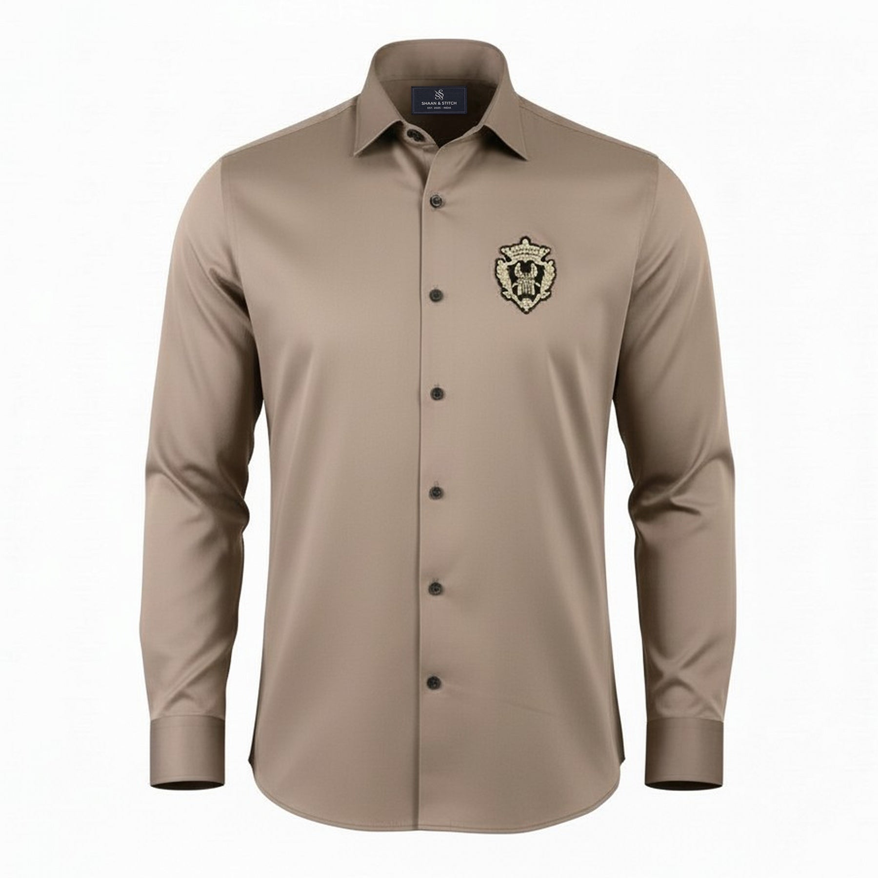 Light Brown Shirt for Men | Premium Satin Shirt Light Brown Shirt for Men | Premium Satin Shirt