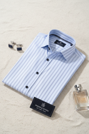 How to Style a Sky Blue Striped Shirt: From Boardroom to Weekend