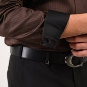 The Cocoa Lineage: Dark Chocolate Pin Stripe Shirt