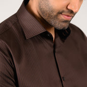 The Cocoa Lineage: Dark Chocolate Pin Stripe Shirt