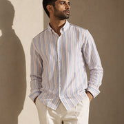 The Crystal Weave: White Seersucker Striped Shirt