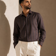 The Striped Horizon: Multicoloured Satin Stripes Shirt