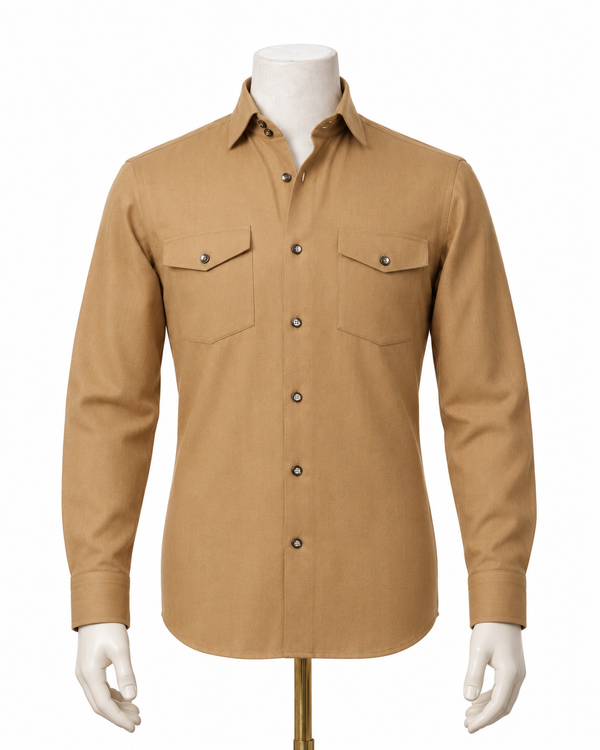 The Sandstone Heritage: Double Pocket Giza Cotton Shirt