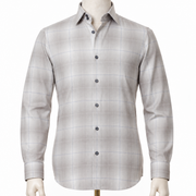 The Grey Pinnacle: Light Grey Windowpane Twill Shirt