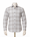 The Grey Pinnacle: Light Grey Windowpane Twill Shirt