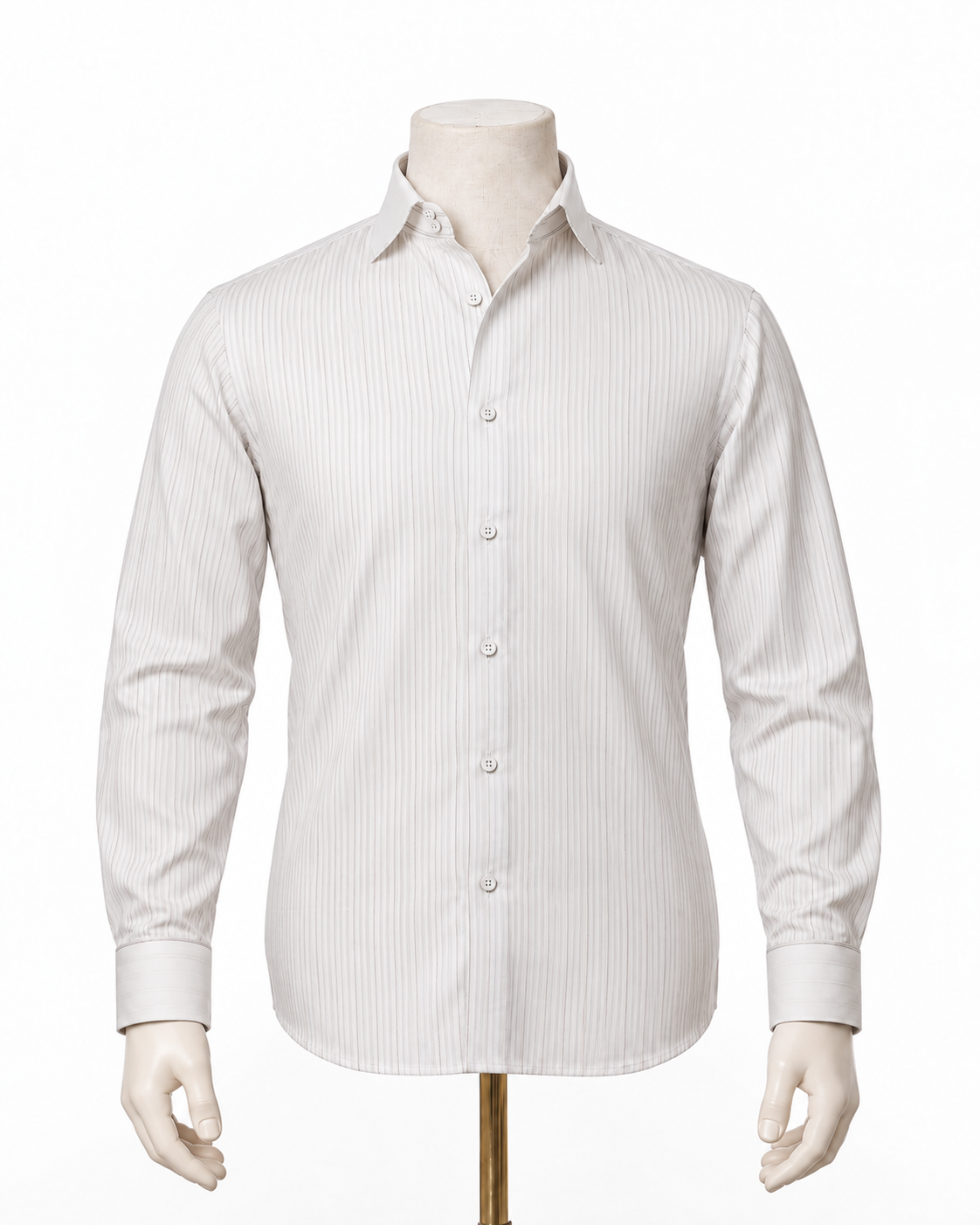 The Silver Horizon: Light Grey Candy Stripe Shirt