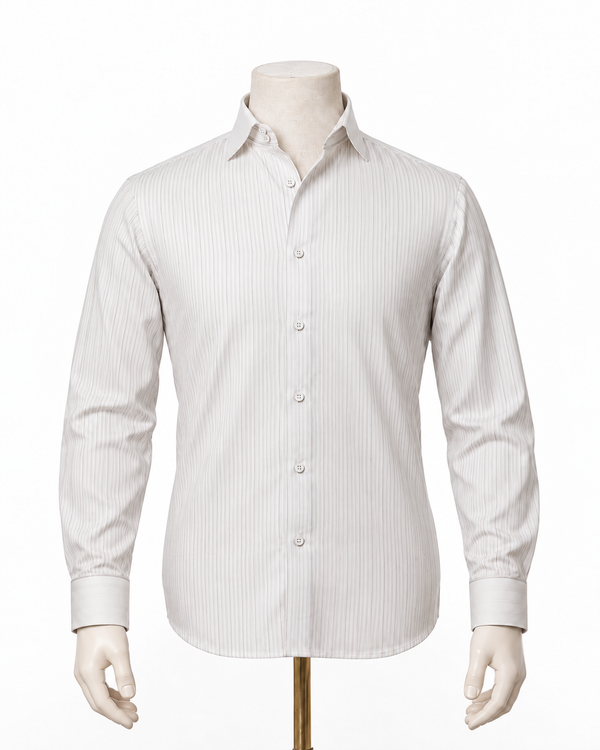 The Silver Horizon: Light Grey Candy Stripe Shirt