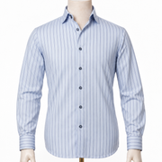 The Azure Sovereign: Sky Blue Striped Shirt