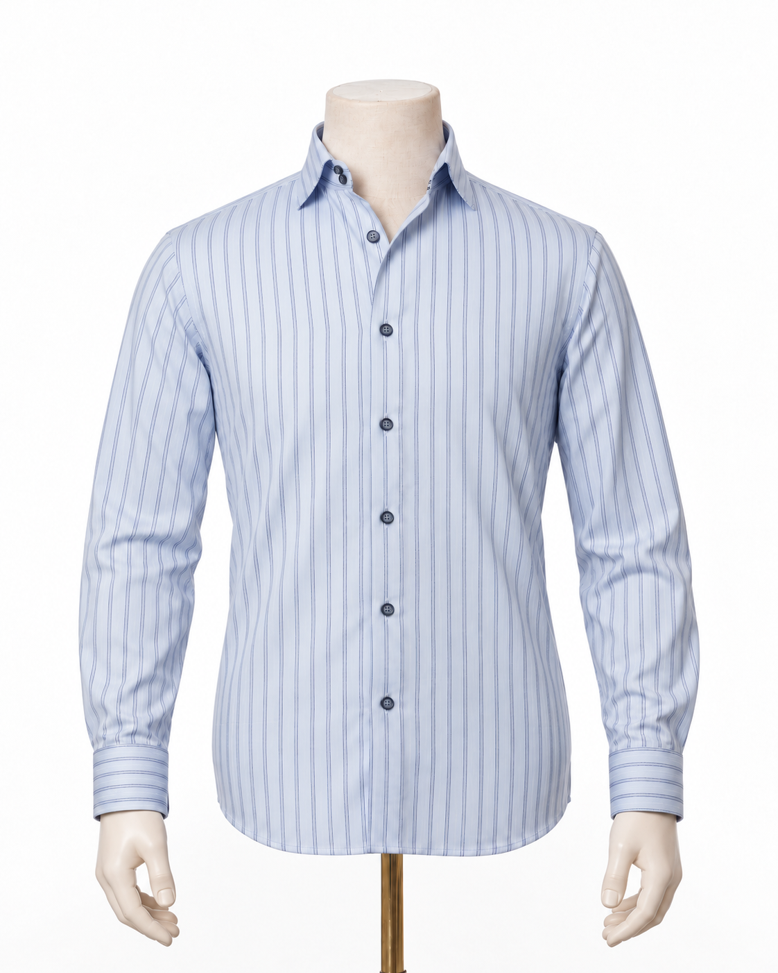 The Azure Sovereign: Sky Blue Striped Shirt
