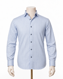 The Azure Sovereign: Sky Blue Striped Shirt