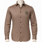 The Amber Regent: Light Brown Satin Shirt