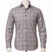 The Tawny Enclave: Light Brown Giza Twill Check Shirt