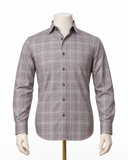 The Tawny Enclave: Light Brown Giza Twill Check Shirt