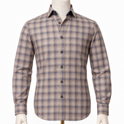 The Granite Placard: Dark Grey Plaid Giza Twill Shirt