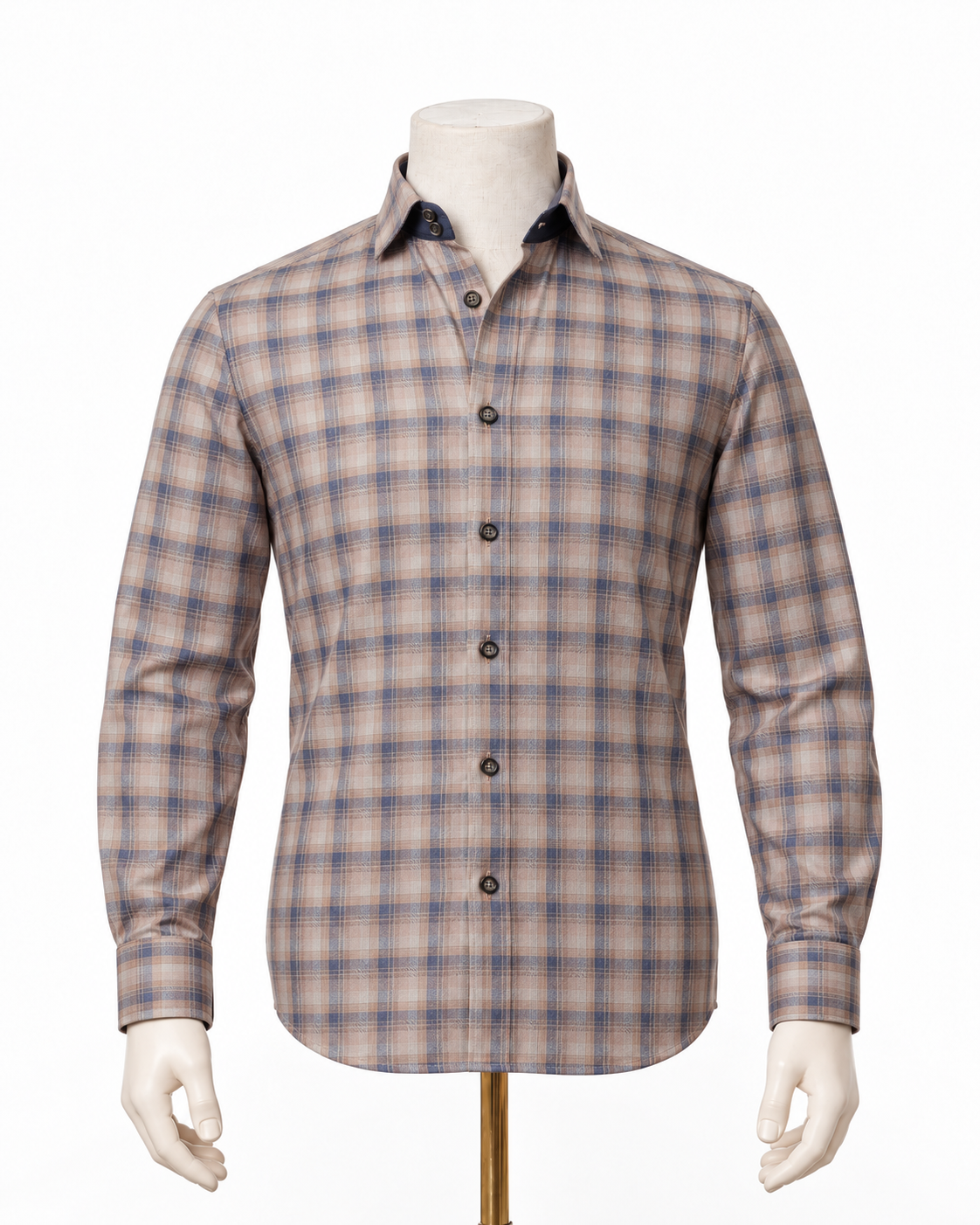 The Granite Placard: Dark Grey Plaid Giza Twill Shirt