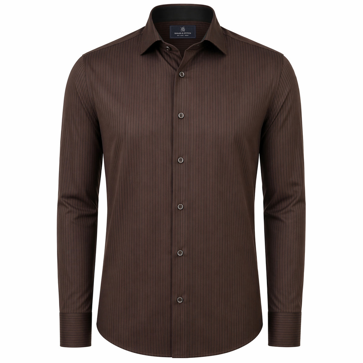The Cocoa Lineage: Dark Chocolate Pin Stripe Shirt