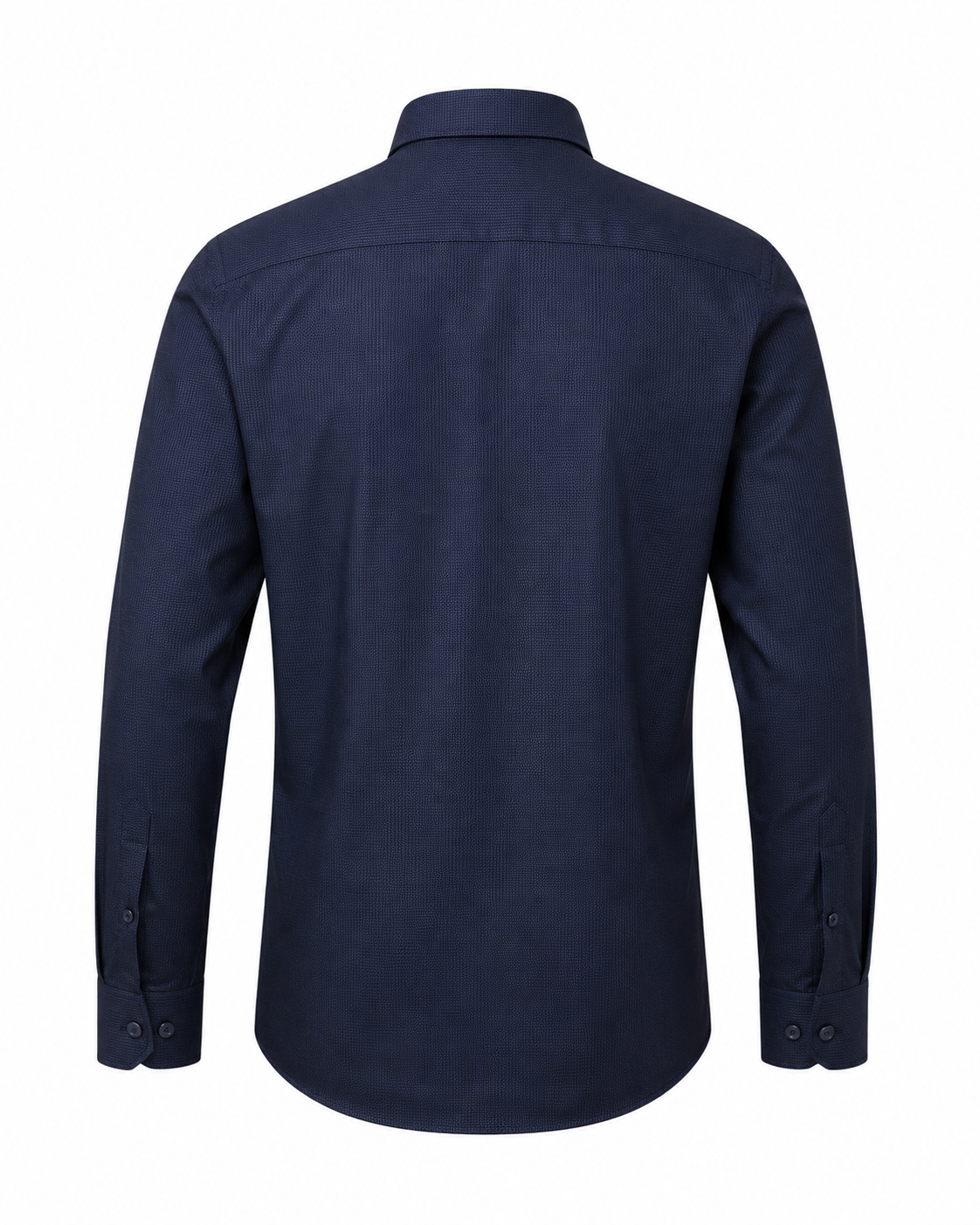 Navy blue Giza dobby shirt back view for men