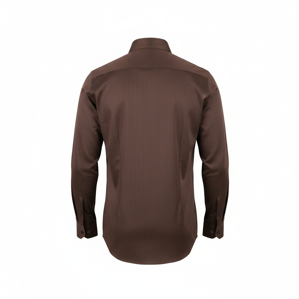 The Cocoa Lineage: Dark Chocolate Pin Stripe Shirt