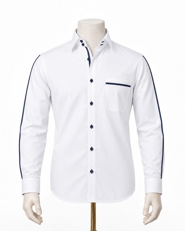 The Frosted Satin: White Giza Satin Shirt