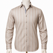 The Terra Aura: Earth Tone Satin Stripe Shirt