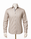 The Terra Aura: Earth Tone Satin Stripe Shirt