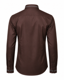 Dark brown Giza satin shirt back view for men