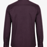 Marron Giza satin shirt back view for men