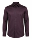 Marron Giza satin shirt front view for men