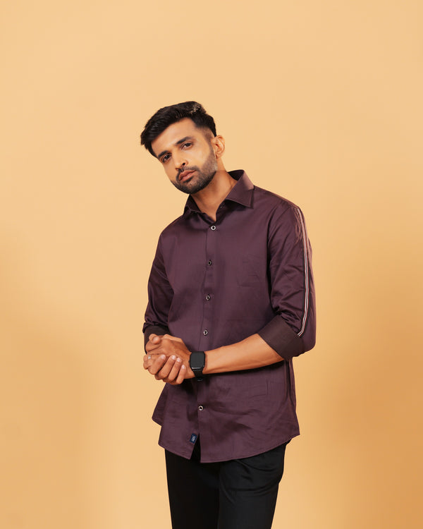 The Claret Prestige: Marron Giza Satin Shirt