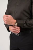 Deep Brown Herringbone Shirt