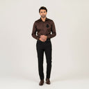 Dark brown shirt for men worn by model in premium festive party style