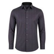 Dark grey herringbone shirt for men front view in premium Giza satin