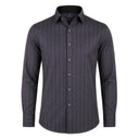 Dark grey herringbone shirt for men front view in premium Giza satin