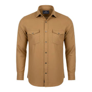 Dark sand shirt for men front view in Giza cotton