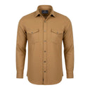 Dark sand shirt for men front view in Giza cotton