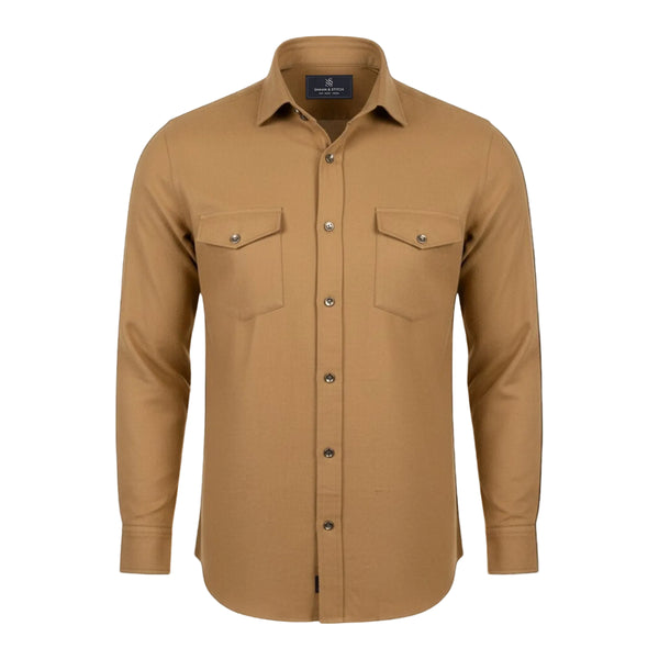 The Sandstone Heritage: Double Pocket Giza Cotton Shirt