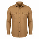 Dark sand shirt for men front view in Giza cotton