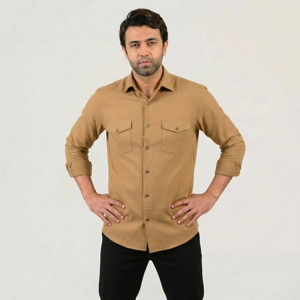 The Sandstone Heritage: Double Pocket Giza Cotton Shirt