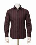 The Midnight Stripe: Premium Black & Maroon Oxford Shirt