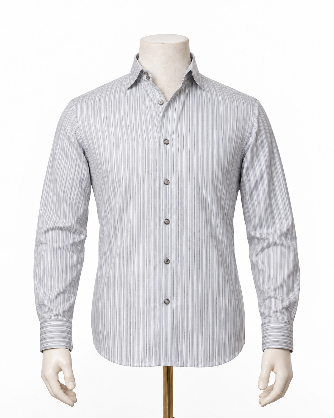 The Ashford Grey: Classic Grey Striped Shirt