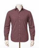 The Crimson Cord: Maroon & White Micro-Stripe Shirt