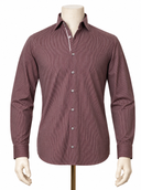 The Crimson Cord: Maroon & White Micro-Stripe Shirt