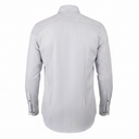 Back view of grey striped shirt for men by Shaan & Stitch