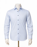 The Blue Meridian: Light Blue Pinstripe Satin Shirt