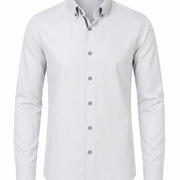 Ivory herringbone shirt front view for men