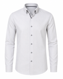 Ivory herringbone shirt front view for men