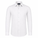Light grey shirt for men front view with candy stripe design in satin fabric