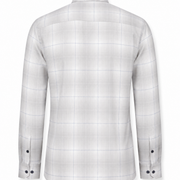Light grey windowpane twill shirt back view for men