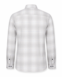 Light grey windowpane twill shirt back view for men